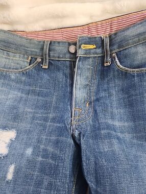 Marc Nelson Light Blue Denim Jeans with Yellow Stitching